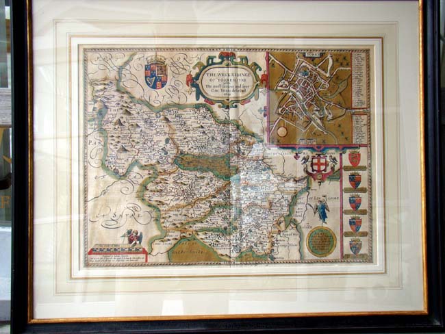 John Speed's 17th century Map of "West Ridinge of Yorkshyre with the Most famous & fair City of Yorke — image 2